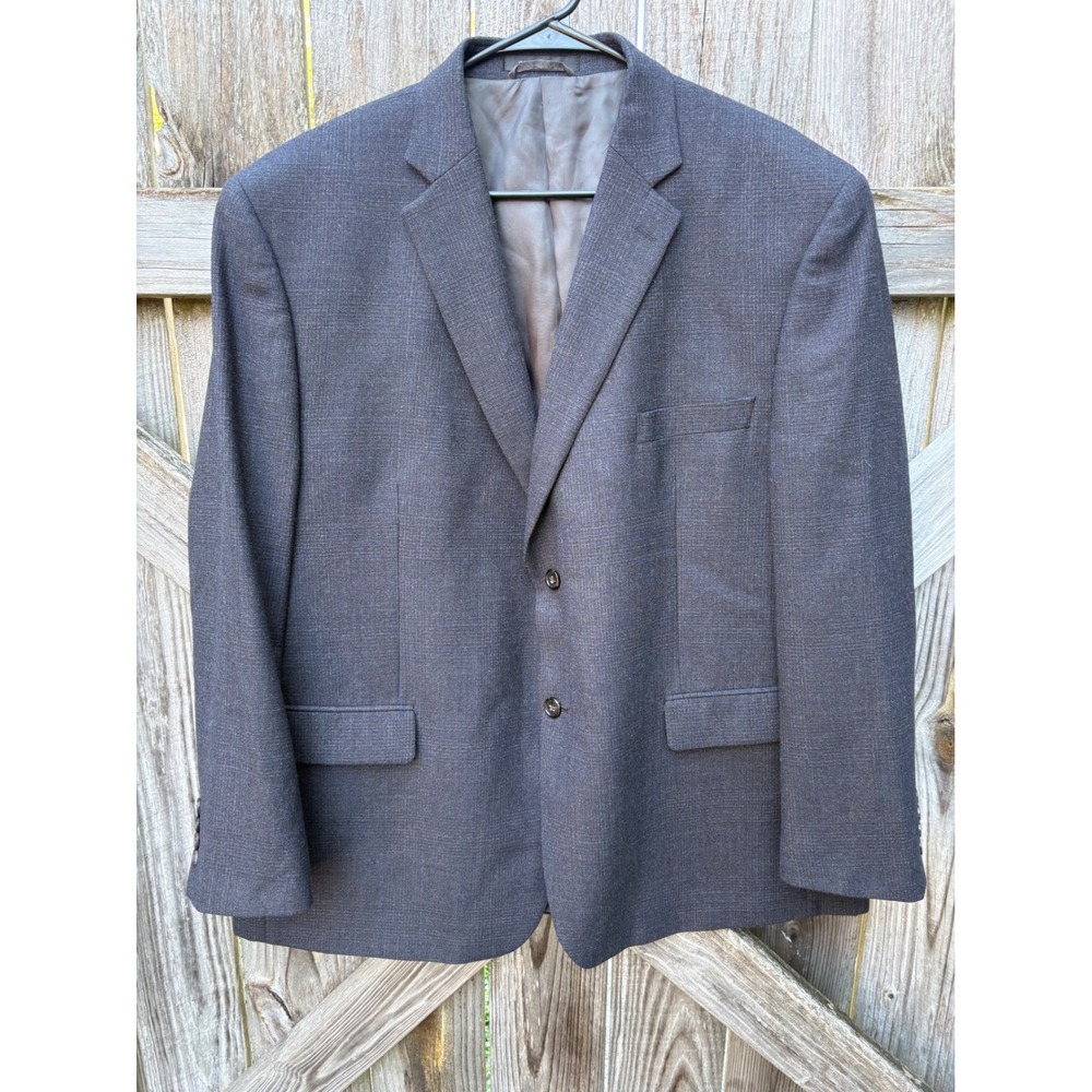 Lauren Ralph Lauren Mens 46S Wool Blazer Blue Plaid Sport Coat 2 Button 46 Short